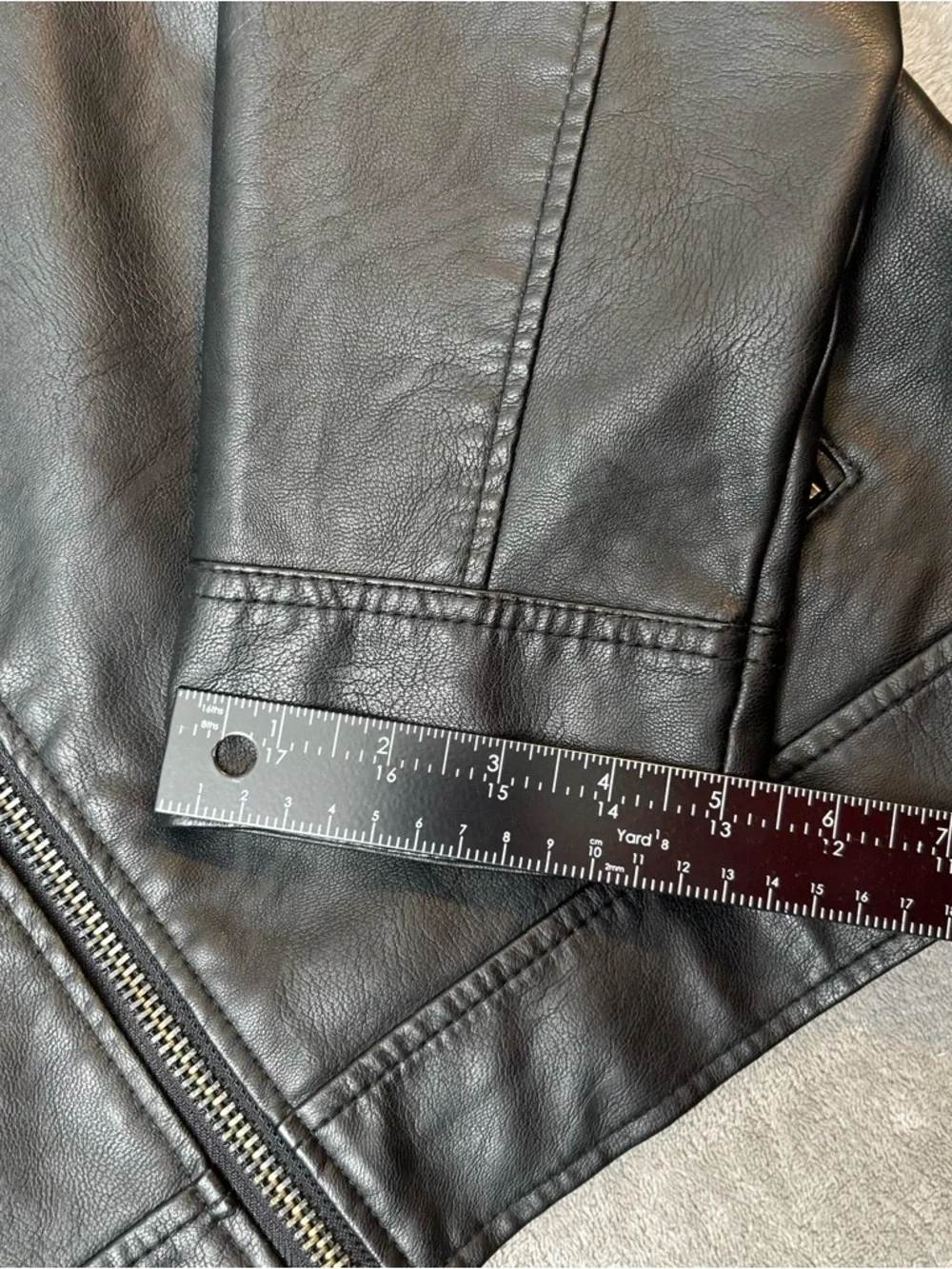 Primark Men’s Jacket Black Faux Leather Moto Biker Jacket Size Extra Large XL - Picture 15 of 16